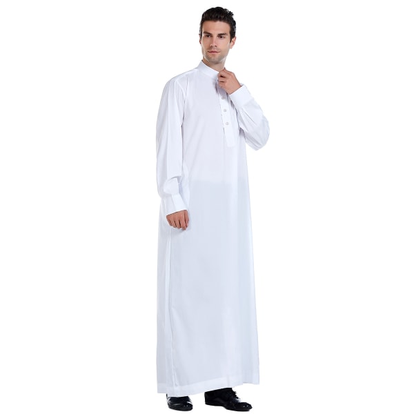 Sömnskjorta för män i ett stycke Mellanöstern herrrockar Vit (M storlek