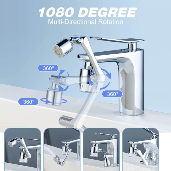 1080° roterande kranmunstycke med filterfunktion Multi-Function