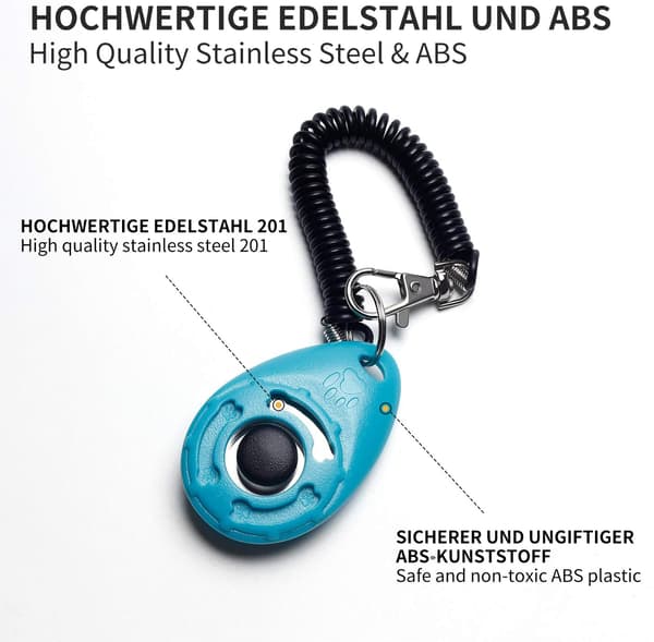 Set med 5 hundklickers med handledsrem - Klicker med