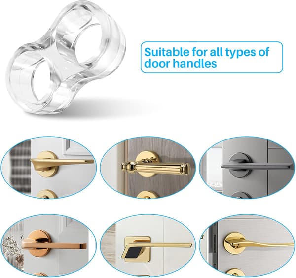 Dørstoppere 10 stk PVC Dørhåndtak Stopper Dørbuffer Silic