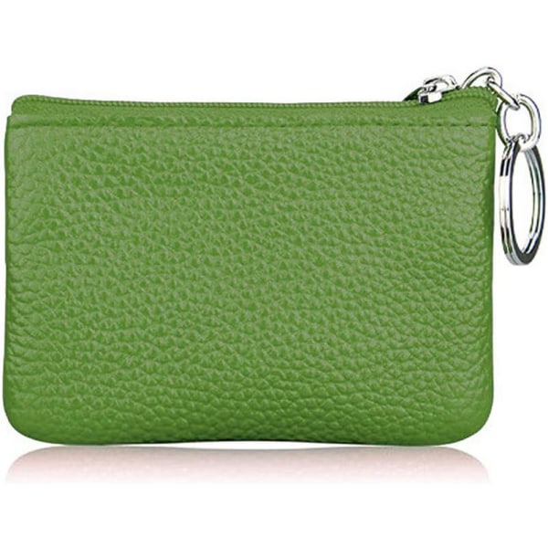 1x Green Mini Coin Purse Leather for Women Men Kids Girls Boys Co