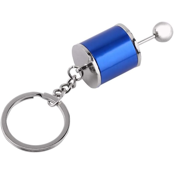 Förlängd form metall legering bilnyckelring (blå)