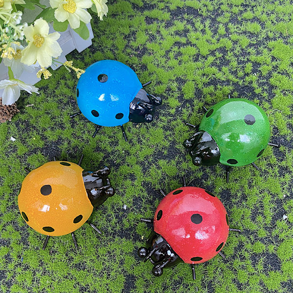 4 kappaletta metalli leppäkerttu koriste metalli leppäkerttu seinäkoriste metalli