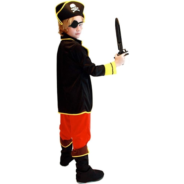 Vacker piratpojke prinsesskostym med hatt, pannband och bälte