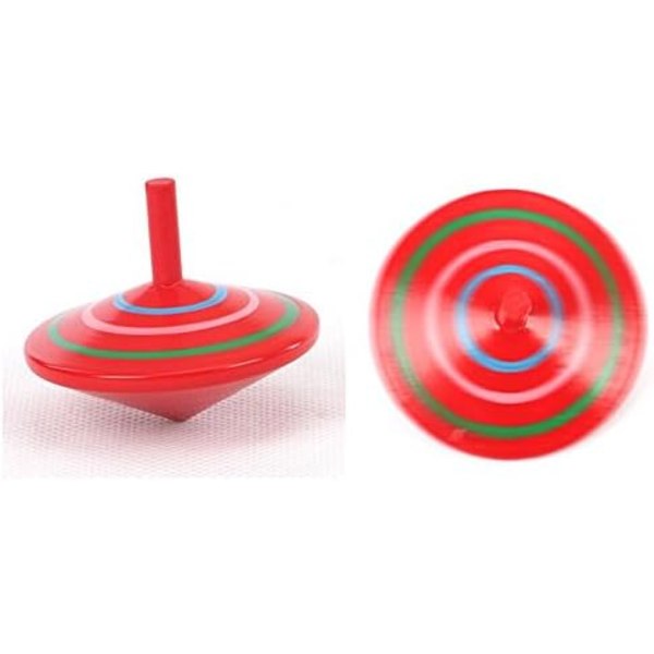 Gyroskop, 3 st/set handmålade träsnurror, trä