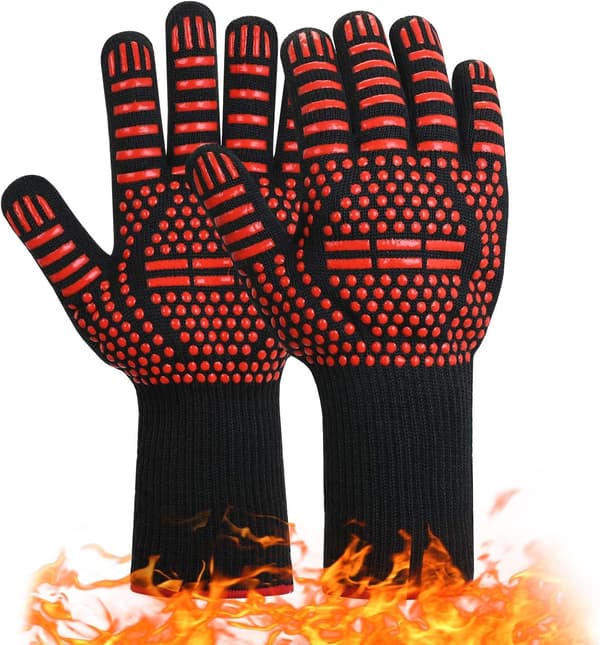 Grillhandskar, halkfria silikongrillarhandskar, den högsta te