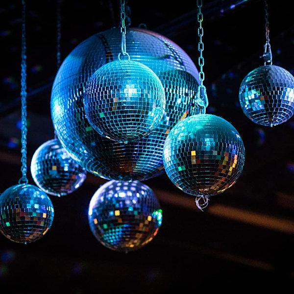 6 stk. Discokugler Spejl Sølv Discokugler, 70'er Disco Craze Disco