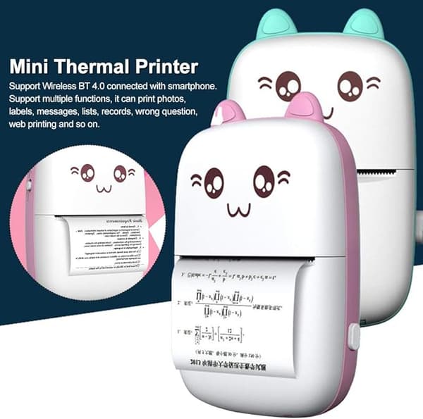 Mini Termisk Printer, 200DPI Trådløs Bluetooth BT 4.0 Foto Print