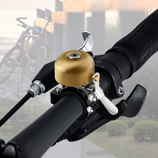 Klassisk sykkelklokke i messing med fin høy lyd - sykkeltilbehør