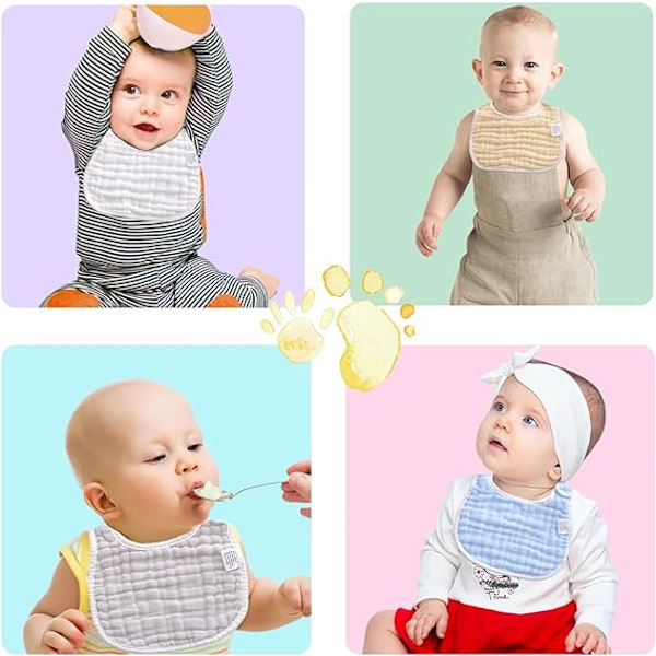 Bibs unisex-Baby Drool Bibs Lap-shoulder Drool Cloths Justerbar