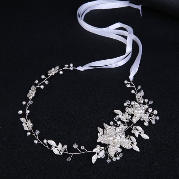 2 stk. Blad Brud Bryllup Hårkam Rhinestone Perle Brud Hår Pi