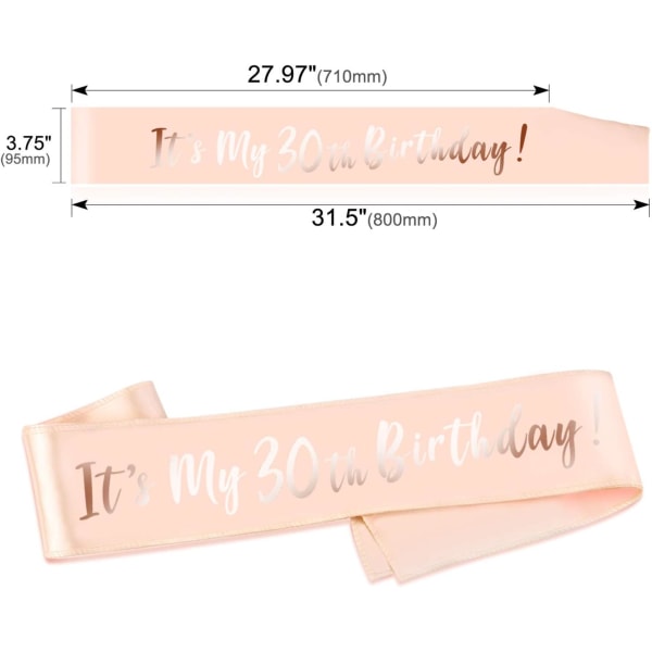 Rose Gold 30-årsdag Sash, Det är min 30-årsdag Satin Sash fo