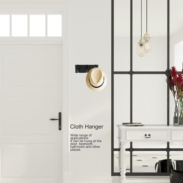 Balck Originality Hook Clothes Rack Concealed Row Hanger for Front Door Living Room with High Load Capacity
