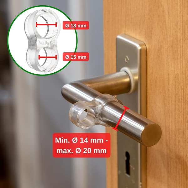 Dør- og vindushåndtakstopper, 10 stk., Transparent, Ringer med