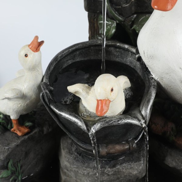 Squirrel duck water fountain resin statue, pressure water sculptu