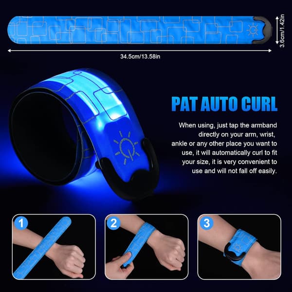 2-pack (blå) LED-armband Säkerhetsarmband för barn på natten