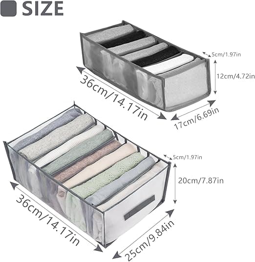 Förvaringslåda, 4-pack, hopfällbar, mesh, organizer, för Jean