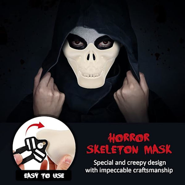 Dödskalle Skelett Mask Full Face Protector Halloween Mask för Cospla