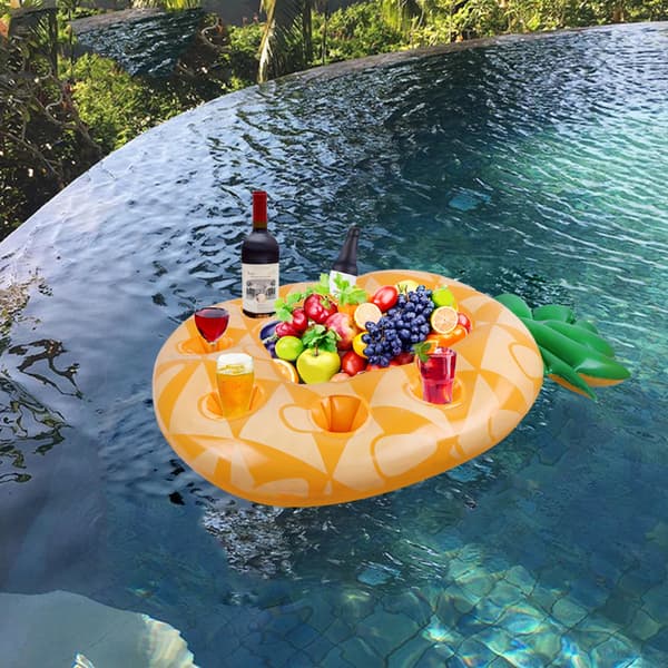 Ananas flydende drikkeholder til pool, pool drikkeflåde oppustelig