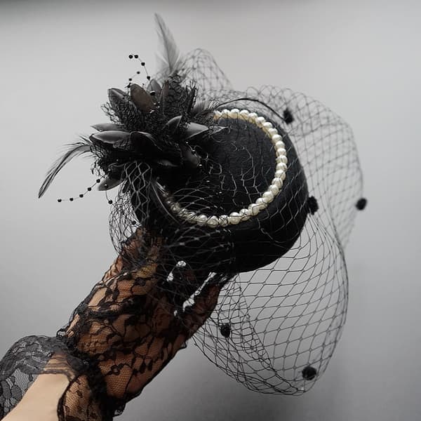 Hatter 20-tallet 50-tallet Hat Pillbox Hat Cocktail Tea Party Hodeplagg med Vei