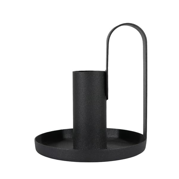 2 stk lysestaker, retro jern lysestaker svart lysestake
