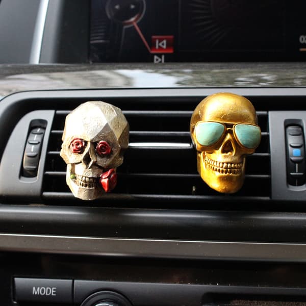 Evil Skull Trio Statue EIN Statuer med Bil Luftarfrisker Skull P