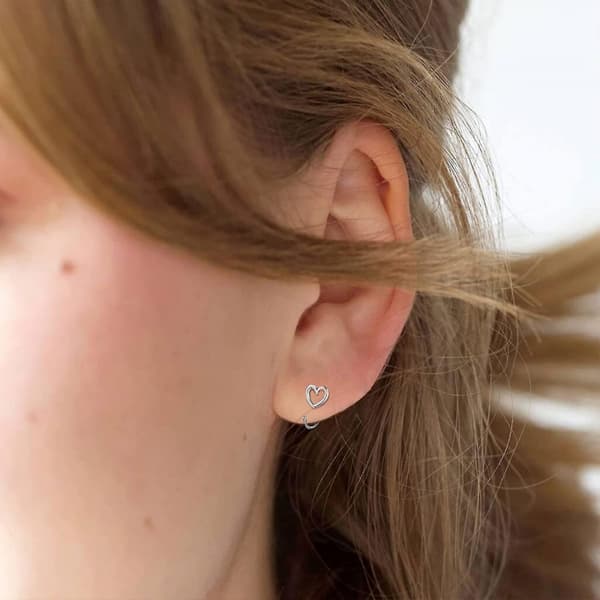 3 par små öppna creoler i sterlingsilver