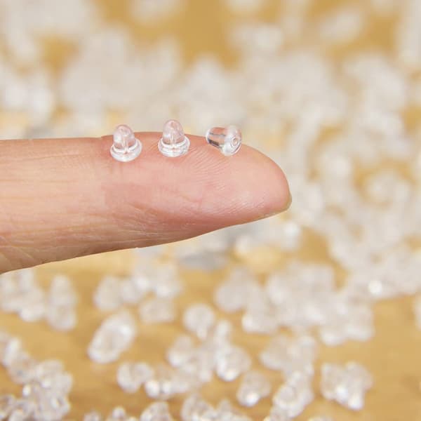 200 st Stud Back Örhänge Bakre Mjuk Transparent Öra Säkerhet Bac