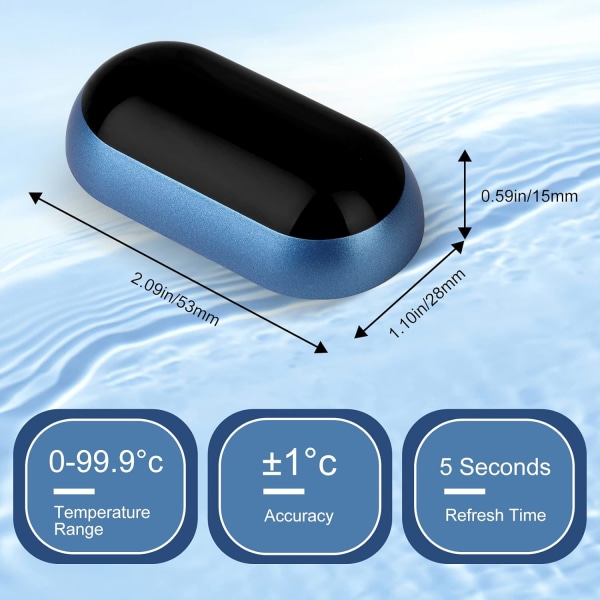 Akvarium termometer, LED pekskärm digital vatten termometer,