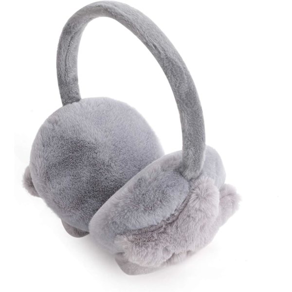 1 stk Grå pels-øreværn til drenge piger Sød vinter Fluffy Thermal E