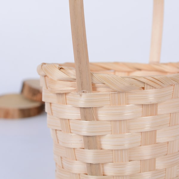 2 st bambuvävd picknickkorg praktisk blomhållare hem St