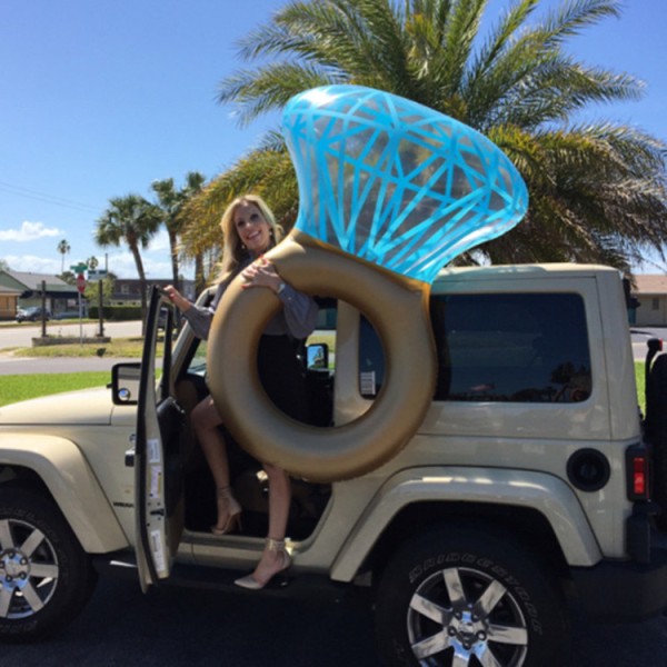 Oppustelig Diamant Ring Pool Float Sommer Svømmebassin Floats En