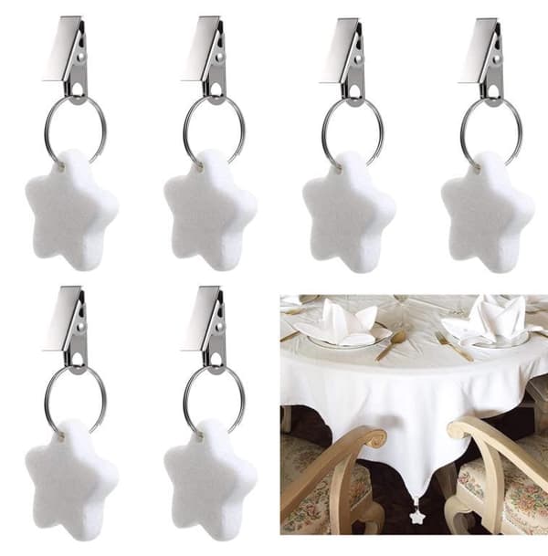 6 stk. Bordduk Klips Bordduk Henger Stein Bordduk Klips Fo