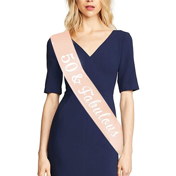 Rose Gold 50-årsdagssash, 50 & Fabulous Satinsash för 50 år