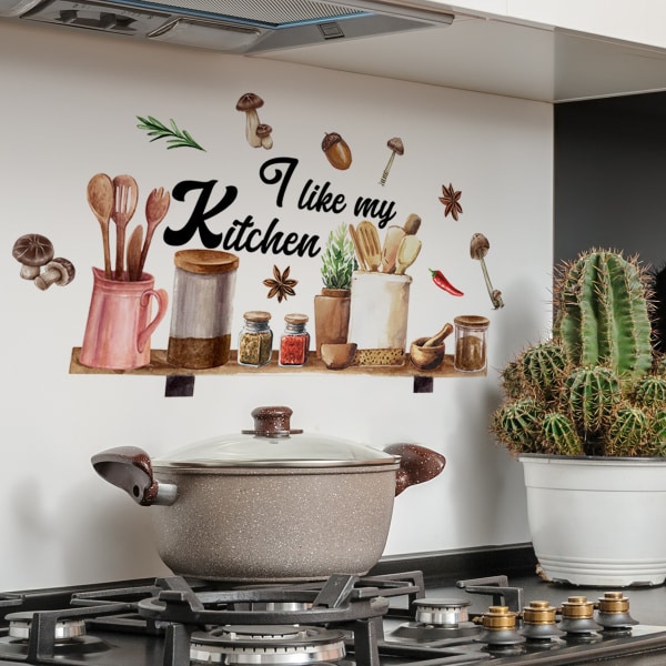 Køkkenservice wallstickers, køkkenbaggrund dekorativ wa