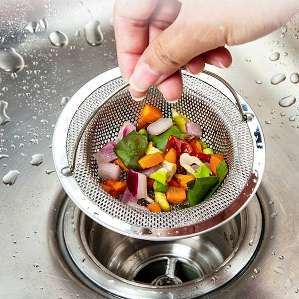 2 x Keittiön tiskialtaan siivilä Ruostumaton teräs Tiskialtaan siivilä kädellä