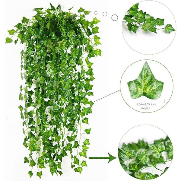 Kunstig Vedbend Planter Girlande Vinstok 12 Stk Udendørs Kunstig Vedbend