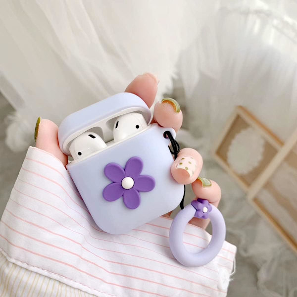 Kompatibel med AirPods-etui - Sødt tegneserie-blomstermønster til piger