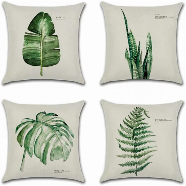 4 kpl tyynynpäällinen 45 x 45 cm polyesteri ja pellava koristeellinen