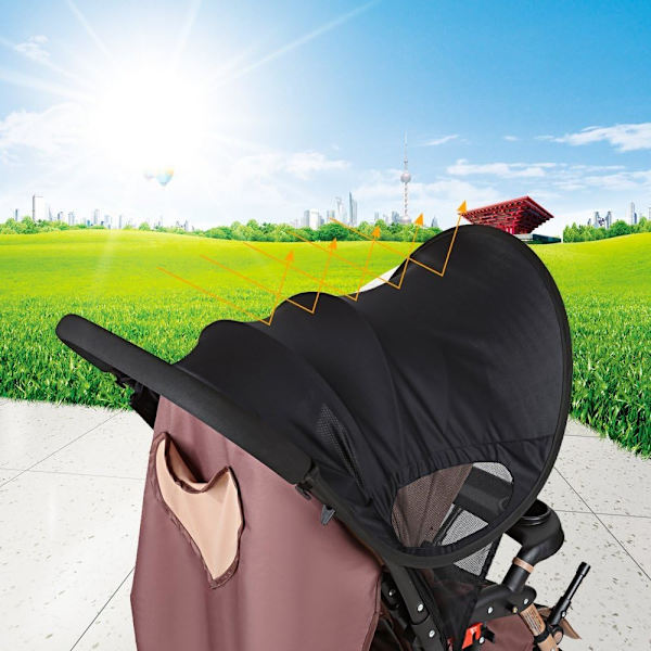 Anti UV UPF50+ Solskjerm for Barnevogn, Vognhimmel, Universell Cov