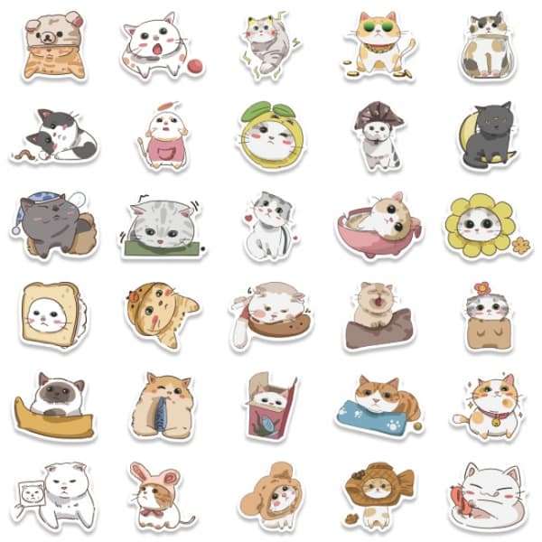 Stickers med katte 62-pak MultiColor