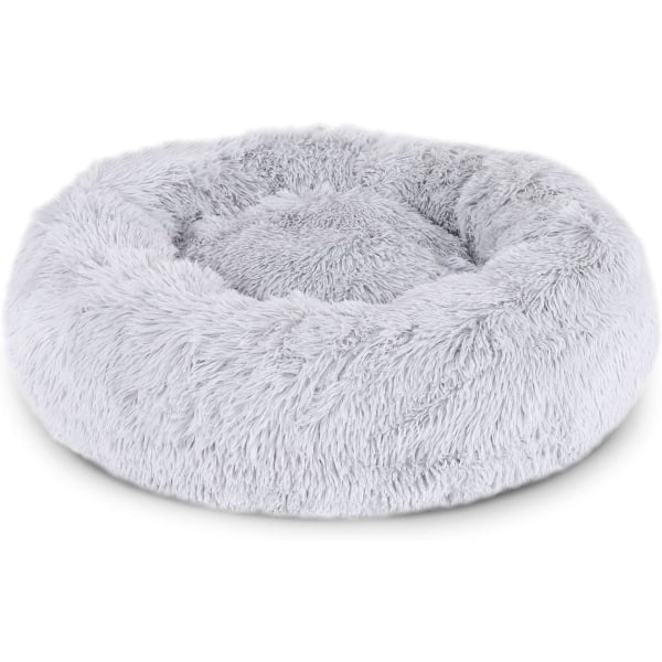 Rund hundekurv kattepute donut kurv 50cm klar (grå)