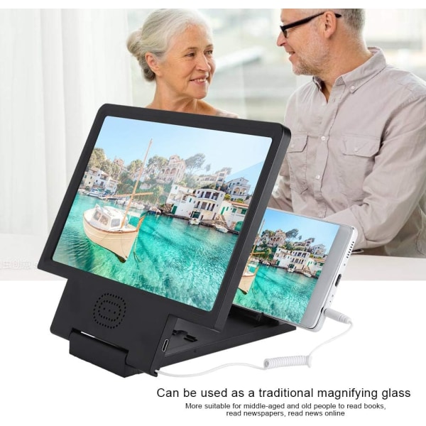 Universal Smartphone Skärmförstoringsglas, HD Skärmförstoringsglas med S