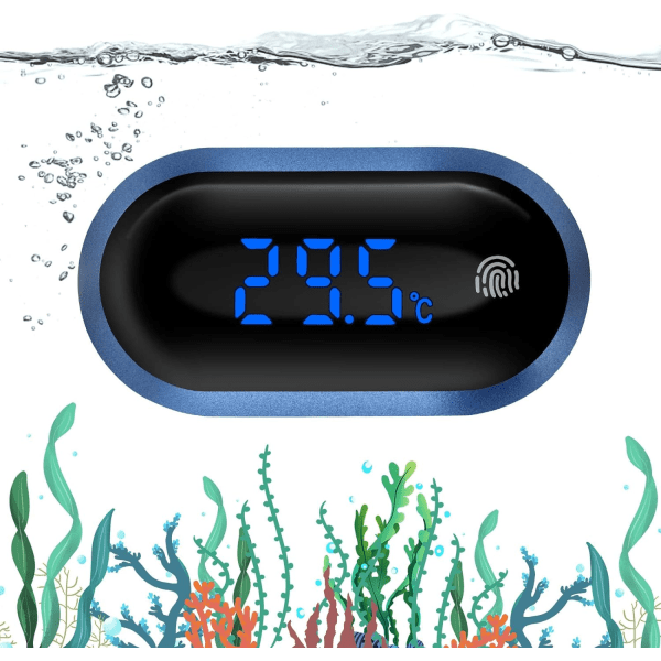 Akvarie Termometer, LED Touch Screen Digital Vann Termometer,