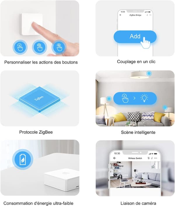 Zigbee trådløs lysbryter, opprett smarte scener, utløs Connec