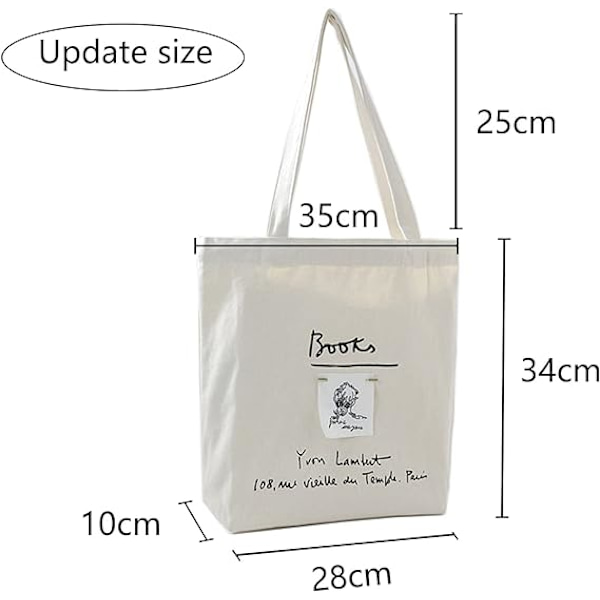 1 stk lerrets tote bag, skuldertaske med unikt trykk, gjenbrukbar