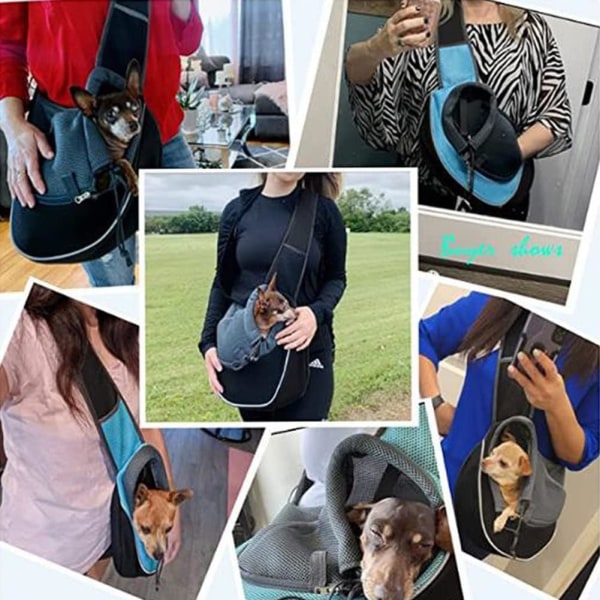 Sort, M, Bærbar Hunde Transporttaske Justerbar Hunde Kat Skuldertaske Tr