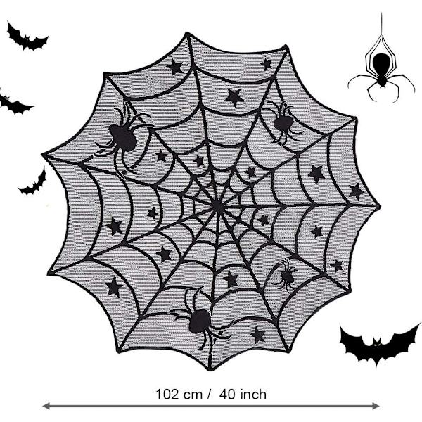 Halloween Spetsdukar, Spindelnät Bordsdukar 100% Polyester