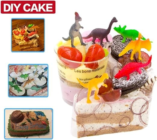 24 stk Mini Dinosaur Leke Sett for Dino Fest Cupcake Toppers -