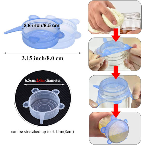10-pack silikonburklock, silikonsträcklock för återanvändbara husdjur